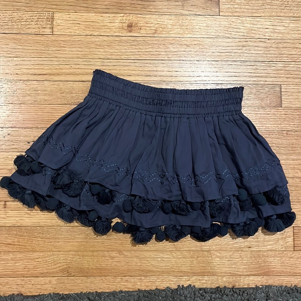 Chan Luu Strapless Top with Pom Poms and Tassles
